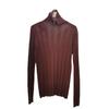 Suéter Feminino de Lã Pura Fina 16 Gauge Gola Alta Slim-Fit Lã Merino Camada Base Gola Meio Alta