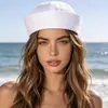 Gorra Azul Marino Bordada Europea y Americana Cosplay Uniforme de Policía Femenino Sombrero de Otoño e Invierno para Actuación Circunferencia de Cabeza Grande Sombrero de Marinero Japonés para Mujer