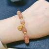 Pulsera Elegante de Lujo Ligero Colorida Piedra Natural China Étnica Loto Ruyi Estilo Nacional Pulsera Mejor Amiga Joyería