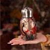 Taza Termo Mini Pintada Estilo Nacional Pavo Real 316 Retro Alto Valor Lujo Ligero Exterior Acero Inoxidable Portátil Taza de Agua 304