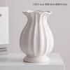 Shumen Blanco Nórdico Boca Grande Simple Cerámica Decorativo Jarrón para Flores Secas Flores Acuáticas Sala de Estar Arreglos Florales Decoración de Escritorio