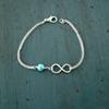 Pulsera de doble cadena para mujer, joyería de comercio exterior europea y americana, venta al por mayor, cuentas de turquesa simples, pulsera de buena suerte de 8 palabras