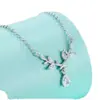Colar Gota D'água Cravejado com Diamantes e Ramo de Louro, Corrente de Clavícula de Nicho de Luxo, Exquisito, Moderno, Versátil, Elegante e Estiloso Colar para Mulheres