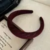 Faixa de Cabeça Listrada de Tricô Estilo Coreano com Aba Larga para Mulheres, High-End, Versátil e Elegante para Saídas Diárias e Grampos de Cabelo