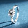 Anillo de Plata de Ley 925 Chapado en Oro Estilo Cabeza de Toro Marca T Transfronterizo, Moissanita de 1 Quilate, Diseño de Cintura Delgada, Anillo de Compromiso de Diamante para Mujer