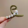 Clip para el Cabello de Aleación con Perlas Estilo Coreano y Japonés Nuevo Primavera 2025 Accesorios para Mujer Clip de Tiburón Dulce de Moda Yiwu Accesorios para el Cabello