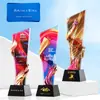 Troféu de Cristal Atacado Medalha Criativa Gravada Honra Equipe Estrela de Cinco Pontas Competição de Funcionário Destaque Prêmio Cristal Branco