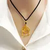 Collar de Oro Arena Vietnamita para Mujer, Color Duradero, Patrón de Nube de Estilo Antiguo, Accesorio de Aleación de Cobre, Colgante de Oro Arena Imitación