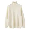 Suéter de Lã Quente Solto de Gola Alta Novo Estilo Feminino Simples Casual plus size Tricotado Base Estilo Preguiçoso Rejuvenescedor