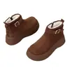 Botas Martin Plataforma Femininas 2026 Inverno Novo Salto Alto Birkenstock Sola Grossa Botas de Neve Femininas Acolchoadas com Veludo Quente