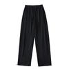 Calça Primavera C3080-25 Estilo Americano Novo Cordão Cintura Alta Costura Calça Simples Solta Perna Larga Casual