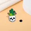 Moda Transfronteiriça Nova Série Caveira Broche Personalidade Criativa Caveira Cacto Liga Metálica Emblema Acessórios para Roupas