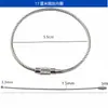 Llavero de Cable de Acero Inoxidable Anillo de Acero Etiqueta Llavero Colgante con Hebilla Accesorios de Señalización Anillo para Tarjeta