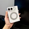 Adecuado para iPhone Duo: Funda de teléfono transparente con soporte magnético de 360 grados, cubierta abatible Apple Duo, nuevo diseño anticaídas