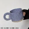 Taza Estilo Coreano Estilo Ins con Salpicaduras de Tinta, Taza Cerámica Irregular de Alta Estética para Té y Agua, Taza de Café para el Hogar
