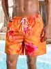 Pantalones Cortos de Verano para Hombre con Estampado de Leopardo de Moda Estampado 3D Holgados de Pierna Ancha Casual Deportivos Pantalones Rectos