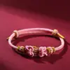Pulsera tejida a mano para el éxito inmediato, buena suerte para parejas que pasan exámenes, pulsera de hilo rojo para el año de nacimiento