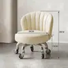 Banqueta Giratória Doméstica com Encosto, Banqueta Pequena com Rodas, Banqueta Baixa, Banqueta Redonda, Banqueta de Preenchimento de Costura, Banqueta Móvel, Banqueta de Aprendizagem Infantil