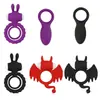 Anillo de Conejo Lovemoment Anillo de Murciélago Piercing en la Lengua Anillo Vibrador Masculino Anillo de Silicona Extremo B Producto para Adultos Dropshipping