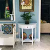Mesa consola de madera maciza americana, Mesa de pared semicircular, Mesa de pasillo estilo europeo, Mesa consola, Mesa lateral de pared, Mesa decorativa de armario consola