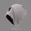 Gorro de punto para primavera y otoño, gorro turbante negro de moda, gorro fino de algodón puro estilo japonés ins para el frío, gorro posparto