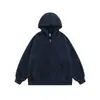 Sudadera con capucha y cremallera de marca moderna estilo americano, gruesa de 450 g, forrada de polar, chaqueta cárdigan de invierno para hombre