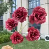 5 Rosas Felizes, Rosas Artificiais Falsas para Casamento e Decoração de Casa, Atacado