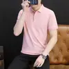 Camisa Polo de Verano Nueva para Hombre DW con Cuello Camisero, Camisa Polo de Color Sólido de Manga Corta, Moda Casual Versátil Moderna Estilo Hong Kong para Hombres Jóvenes