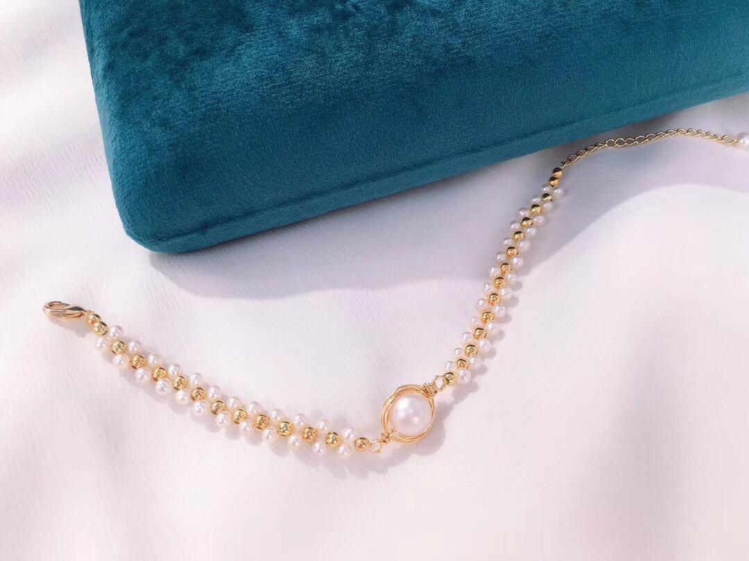 原创手工编织天然淡水珍珠手链