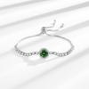 Transmisión en Vivo Venta Caliente Francés Extraíble Dos Quilates Redondo Circonita Imitación Moissanita Pulsera Personalidad de Mujer Pulseras Versátiles