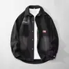 Chaqueta de mezclilla de manga larga para hombre, chaqueta de trabajo con cuello vuelto para primavera y otoño, ropa juvenil moderna de corte holgado para estudiantes
