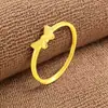 Anillo abierto de nudo de mariposa de oro de arena vietnamita para mujer, moderno, simple, versátil, anillo ajustable, suministro mayorista para transmisión en vivo
