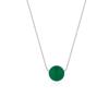 Collar de calcedonia verde S925 de plata ligera de lujo de alta gama, cadena de clavícula de bolas redondas, nueva cadena de cuello de cuentas de transferencia simple china