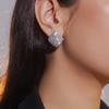Pendientes Exclusivos Transfronterizos Simples de Pedrería Completa Personalidad Temperamento Diamante Flash Pendientes Geométricos Pendientes para Mujer Combinan con Todo