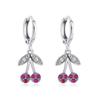 Aretes largos de cerezas calientes transfronterizos estilo ins diseño creativo europeo y americano aretes de cerezas lindos aretes al por mayor