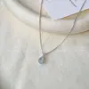 Tl006 Azul Cielo Lágrimas Azul Topacio Zirconia Azul Cadena para Clavícula Nicho Gama Alta Lujo Ligero Nuevo Colgante