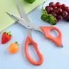 Tijeras de cocina multifuncionales de la fábrica original, acero inoxidable 2Cr13, mango de PP naranja, personalización de empaque OEM/ODM