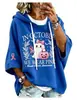 Nueva sudadera de Halloween transfronteriza 2026 con estampado de letras, sudadera con capucha para mujer con diseño independiente y forro polar pequeño