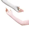 Mangas de Hielo Protección Solar Holgadas Transpirables Guantes con Protección UV para Hombres y Mujeres Conducir al Aire Libre Mangas de Medio Dedo de Seda de Hielo de Verano Protección Solar