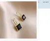 Pendientes Cuadrados Retro de Zirconia Franceses para Mujer, Pendientes de Diseño de Nicho Simples y de Alta Gama, Pendientes de Lujo Ligero y Elegantes