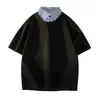 Atacado de fábrica camisa de duas peças falsa gola de camisa manga curta unissex camisa polo masculina verão manga curta algodão manga curta camiseta masculina
