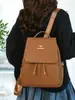 Mochila Simples de Viagem, Mochila Escolar para Estudantes, Mochila para Meninas do Ensino Fundamental e Médio, Mochila Feminina Versátil Casual de Cor Sólida