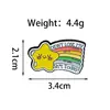 Broche Geométrico Criativo Fundo Preto Texto Branco Personalidade Esmalte Liga Combinado de Insígnia com Frase em Inglês Acessório de Fixação para Roupas