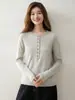 ¡Se ve genial solo o en capas! Este suéter de punto de cachemira suave y versátil para mujer, de cuello redondo, relajado y casual, es perfecto para cualquier ocasión