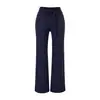 Venta al por mayor de ropa para mujer estilo europeo y americano transfronteriza, estilo puro deseo diseño casual pantalones rectos de cordones de cintura alta