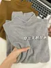 Suéter de Punto en Capas con Cuello Medio Alto para Mujer, Top Base Suave y Sedoso, Cuello Alto Pequeño de Otoño e Invierno, Estilo Simple, Mangas Largas por Dentro