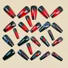 Uñas de Ballet Largas Rojas Oscuras en Forma de Corazón para el Día de San Valentín, Uñas Postizas de Moda Europea y Americana Más Vendidas al por Mayor, Uñas Portátiles Estilo Ins