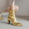 Nova Coleção Outono/Inverno 2026: Botas de Cano Curto Elegantes com Bico Fino e Zíper nas Costas, Estilo Elegante para o Trabalho, Botas Modeladoras Plus Size Femininas, Tamanhos 34-46