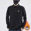 Camisa Polo para Hombre Otoño/Invierno 2026 con Cuello de Solapa, Corte Holgado, Manga Larga, Forro Polar, Nuevo Bordado, Top Casual de Negocios