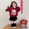 Moletom de Ano Novo para Menina Estilo Inverno para Bebê Menina com Forro de Fleece Espessado Roupa de Ano Novo Roupa de Inverno Top Festivo de Ano Novo para Menina